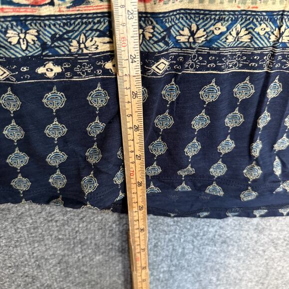 Lucky Brand TShirt Womens 3X XXXL Blue Persian Boho All Over Print Plus Size - Picture 7 of 8
